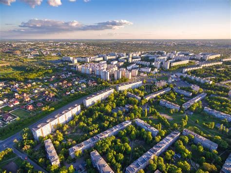 Evening Aerial Scenery Of Kyiv Ukraine Stock Photo Image Of Home