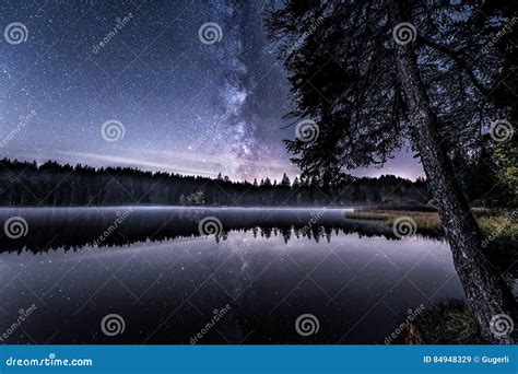 Starry Lakeside Stock Image Image Of Purple Hiking 84948329