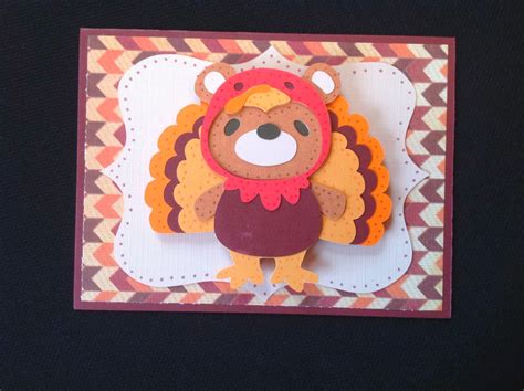Scrap N Sew With Amy Turkey Teddy Bear Parade Thanksgiving Card