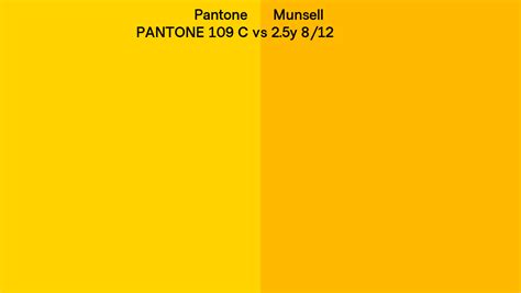 Pantone 109 C Vs Munsell 25y 812 Side By Side Comparison