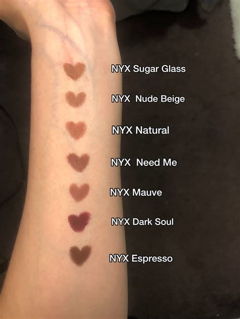nyx lip liner swatches lip makeup tutorial makeup swatches makeup
