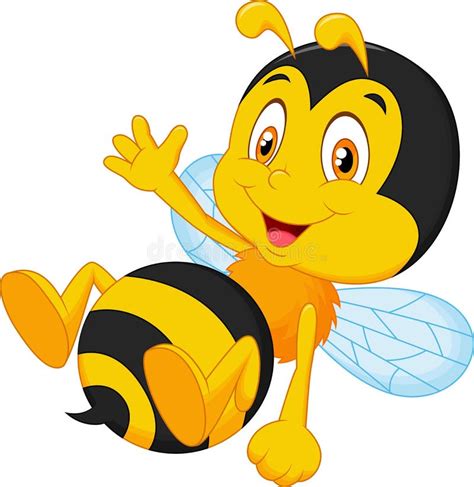 Cute Bee Cartoon Waving Stock Vector Illustration Of Nature 33231248