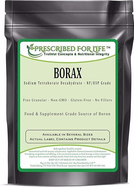 Borax Pure Usp Nf Grado Sodio Borato 10 Mol Mineral Fino Polvo 70 200
