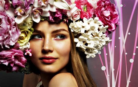 Ruslana Korshunova Girl Model Flower Spring White Woman Pink Hd