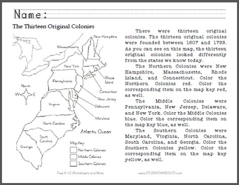 13 Original Colonies Blank Map Bilscreen