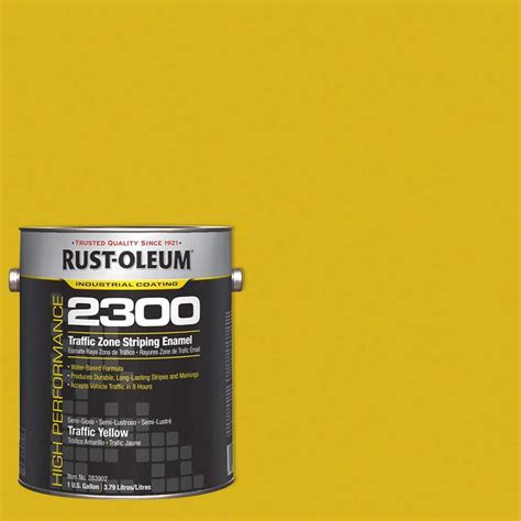 Rust Oleum 1 Gal 2300 Semi Gloss Yellow Traffic Striping Paint 2 Pack