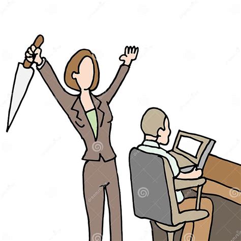Female Employee Backstabbing Co Worker Stock Vector Illustration Of