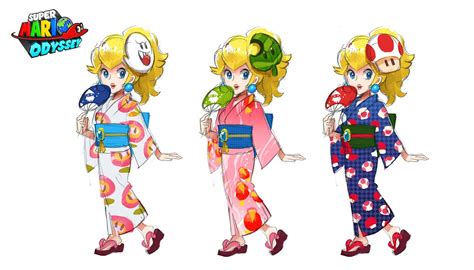 Though she's often the target of bowser's kidnapping schemes, princess peach is far from a simple damsel. Mario Odyssey concept art shows Peach in different yukata ...