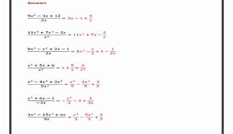 grade 10 polynomials worksheet
