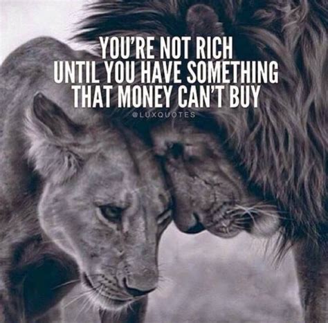 Youre Not Rich Until You Have Something That Money Cant Buy Lion