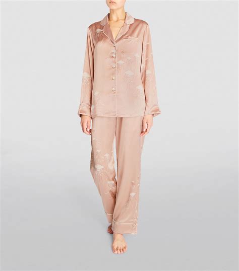 Olivia Von Halle Pink Silk Lila Pyjama Set Harrods Uk