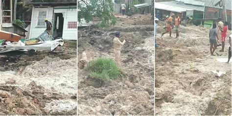 Two houses damaged in mudslide in Linden - News Room Guyana