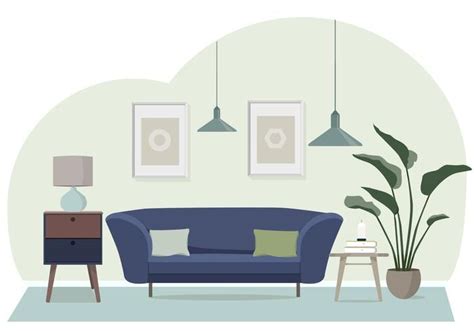Download Vector Living Room Illustration For Free Interior Design