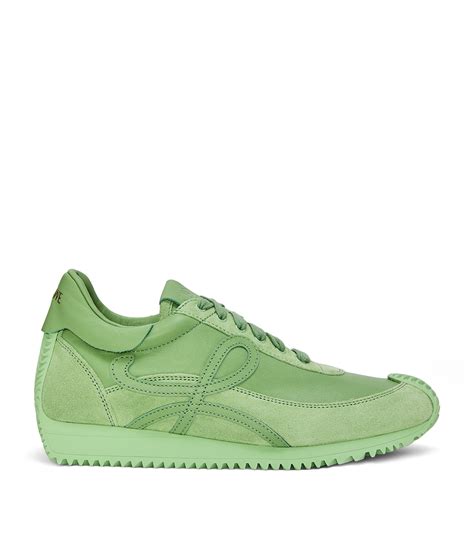 Loewe Green Leather Flow Runner Sneakers Harrods Uk