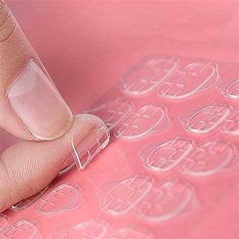 Anfun 10 Sheets 240pcs Double Side Nail Glue Sticker Nail Art