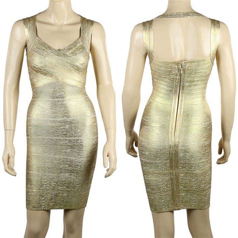 Bring In The New Year With This Festive Gold Bandage Dress Gold