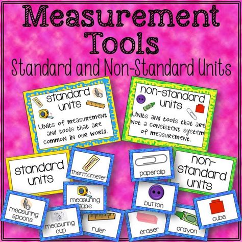 Measurement Tools Standard And Non Standard Units Sorting Cards And