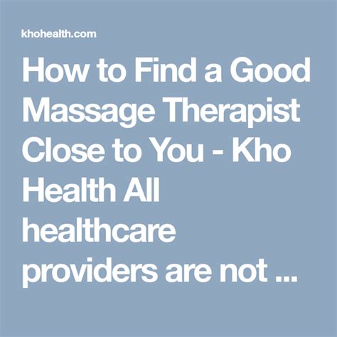 How To Find A Good Massage Therapist Good Massage Massage Therapist