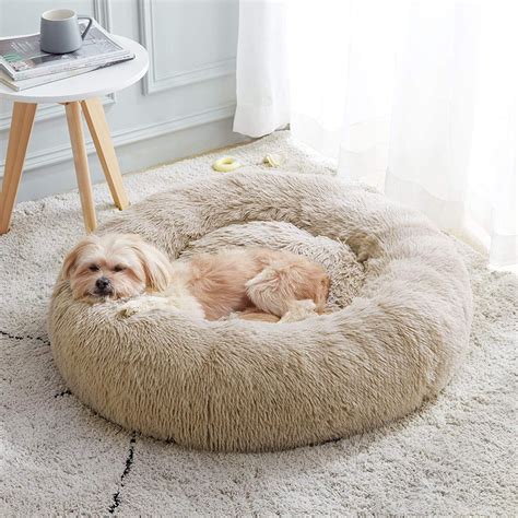Calming Dog Bed And Cat Bed Anti Anxiety Donut Dog Cuddler Bed Warming