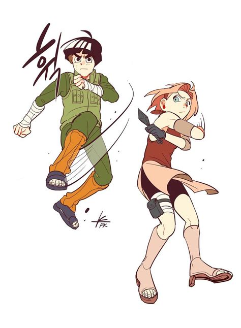 Two Taijutsu Masters Fight Character Design Cartoon Anime