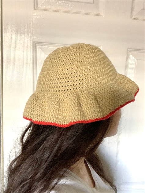 Crochet Bucket Hat Handmade Brown Etsy