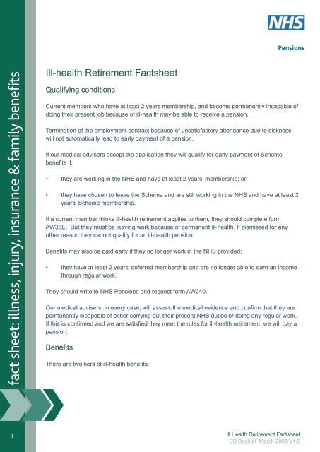 Ill Health Retirement Factsheet