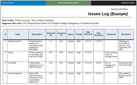 Project Risk And Issue Log Template Issue Tracking And Issue Log