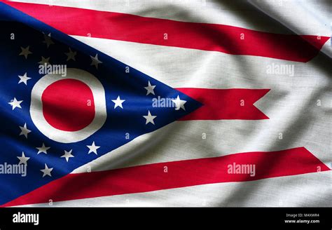 Fabric Texture Of The Ohio Flag Flags From The Usa Stock Photo Alamy