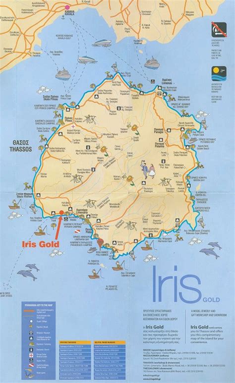 Thassos Island Map Greece In Details