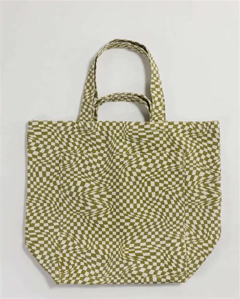 Baggu Giant Pocket Tote Moss Trippy Checker Garmentory