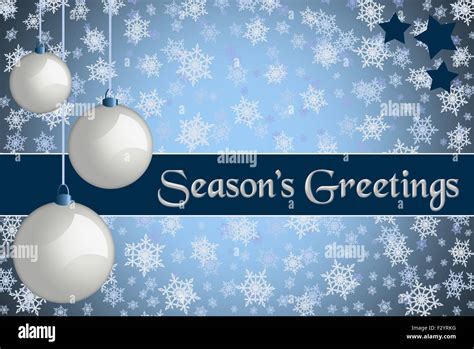 Christmas Greeting Card Seasons Greetings Blue Colored Christmas
