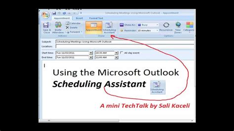 Microsoft Outlook Tutorial Scheduling Meetings Using The Microsoft