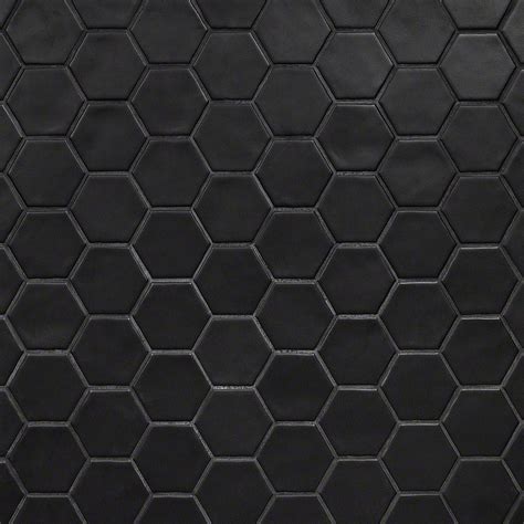 Bond Tile Brookville Black In X In Hexagon Matte Ceramic Mosaic Floor And Wall Tile