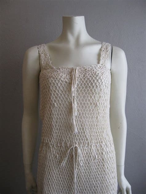 70s Crocheted Sundress With Matching Shawl By Sillyrabbitvintage
