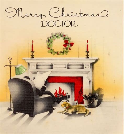 Merry Christmas Doctor Vintage Holiday Cards Vintage Christmas Cards