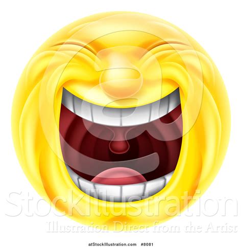 Vector Illustration Of A 3d Yellow Smiley Emoji Emoticon Face Laughing
