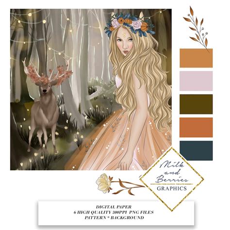 Autumn Forest Nymph Clipart Planner Graphic Planner Etsy New Zealand