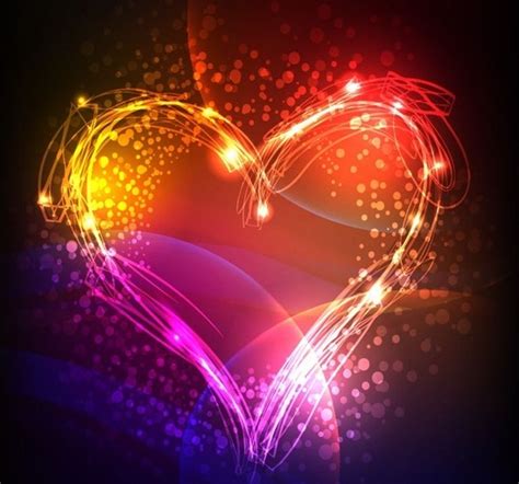 Abstract Colorful Heart Valentine Background Free Vector In