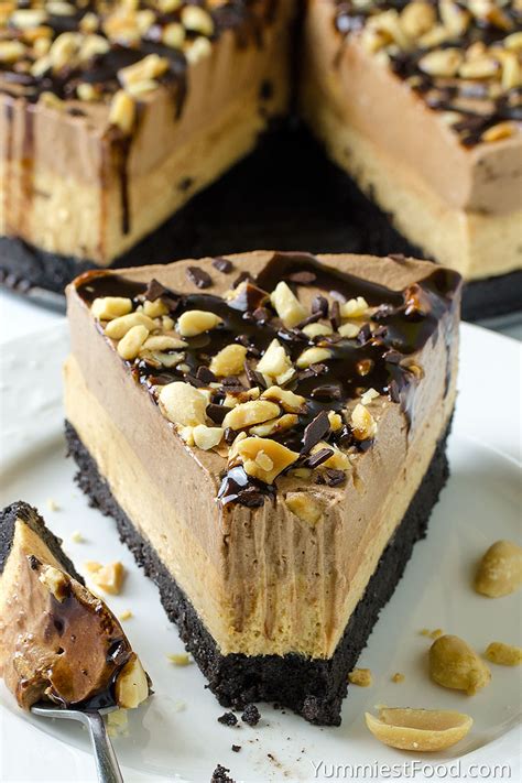 Peanut Butter Chocolate Cheesecake No Bake Recipe From Yummiest Food Cookbook