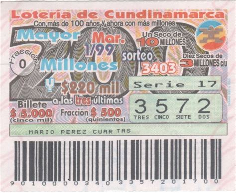 Más de $11.000 millones cada semana y un premio mayor de $3.000 millones ¡los lunes, hágase rico!. Loterias de Colombia: CUNDINAMARCA