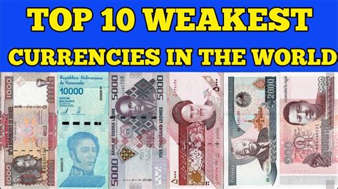 Top 10 Weakest Currencies In The World 2020 List Of 10 Cheapest World