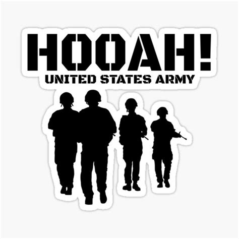Hooah Army Sticker By Castlesupreme Redbubble