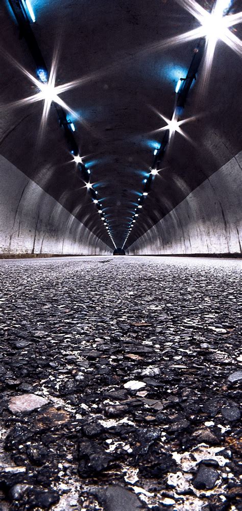 Road Tunnel Night Wallpaper 1440x3040