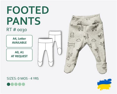 Baby Footed Pants Sewing Pattern Pdf With Easy To Follow Step By Step