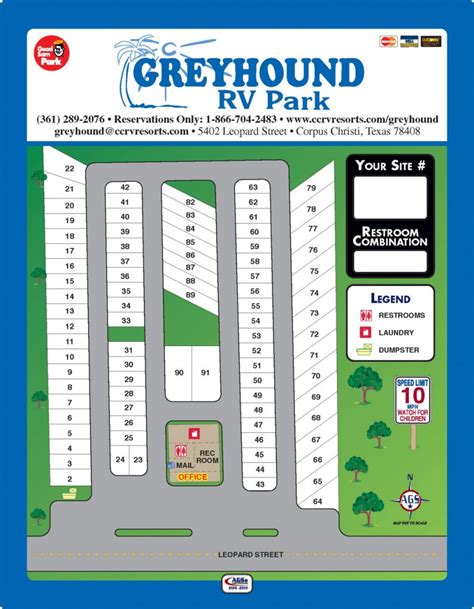 Greyhound Rv Park Park Layout Corpus Christi Rv Resorts