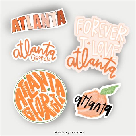 Atlanta Sticker Or Magnet Set Etsy In 2021 Magnet Set Matte