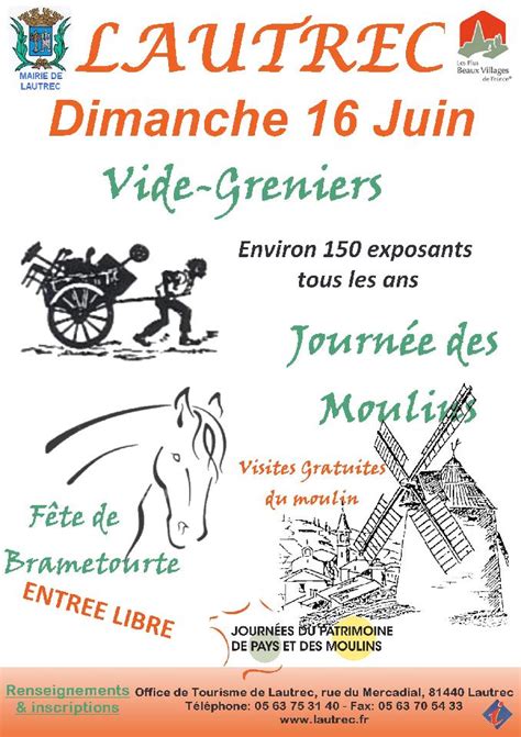 Lautrec Fête De Brametourte Journée Des Moulins Et Vide Greniers