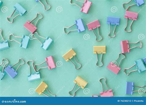 Colorful Paper Clips Stock Photo Image Of Pastel Flatlay 76230212