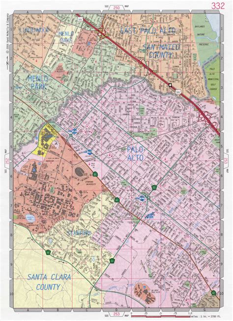Map Of Palo Alto City California Free Large Detailed Road Map Palo