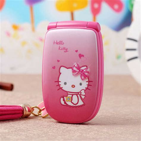 2016 Hello Kitty Flip Cute Small Mini Mobile Cell Phone Best For Kids